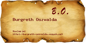 Burgreth Oszvalda névjegykártya